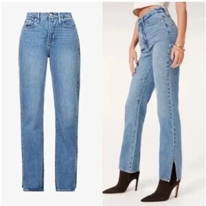 Good American Blue Straight Leg Jeans